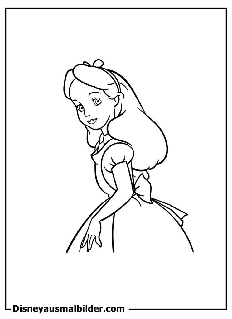 Ausmalbilder Alice im Wunderland. Disney Plus Charakteren – Drucken